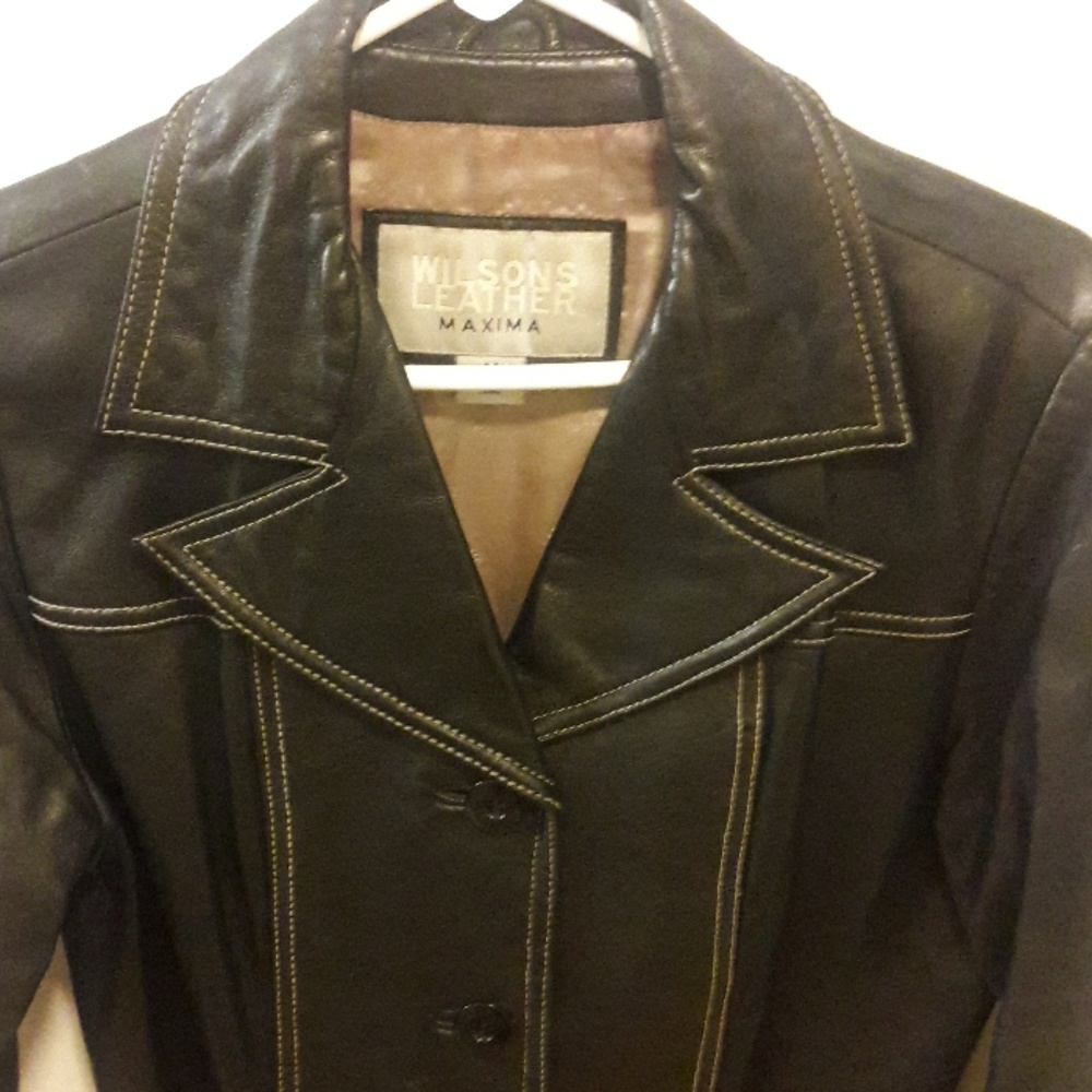Leather blazer jacket - Picture 3 of 11